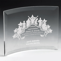 2243S (Screen Print), 2243L (Laser) - Curved Standing Award - 10" x 7"